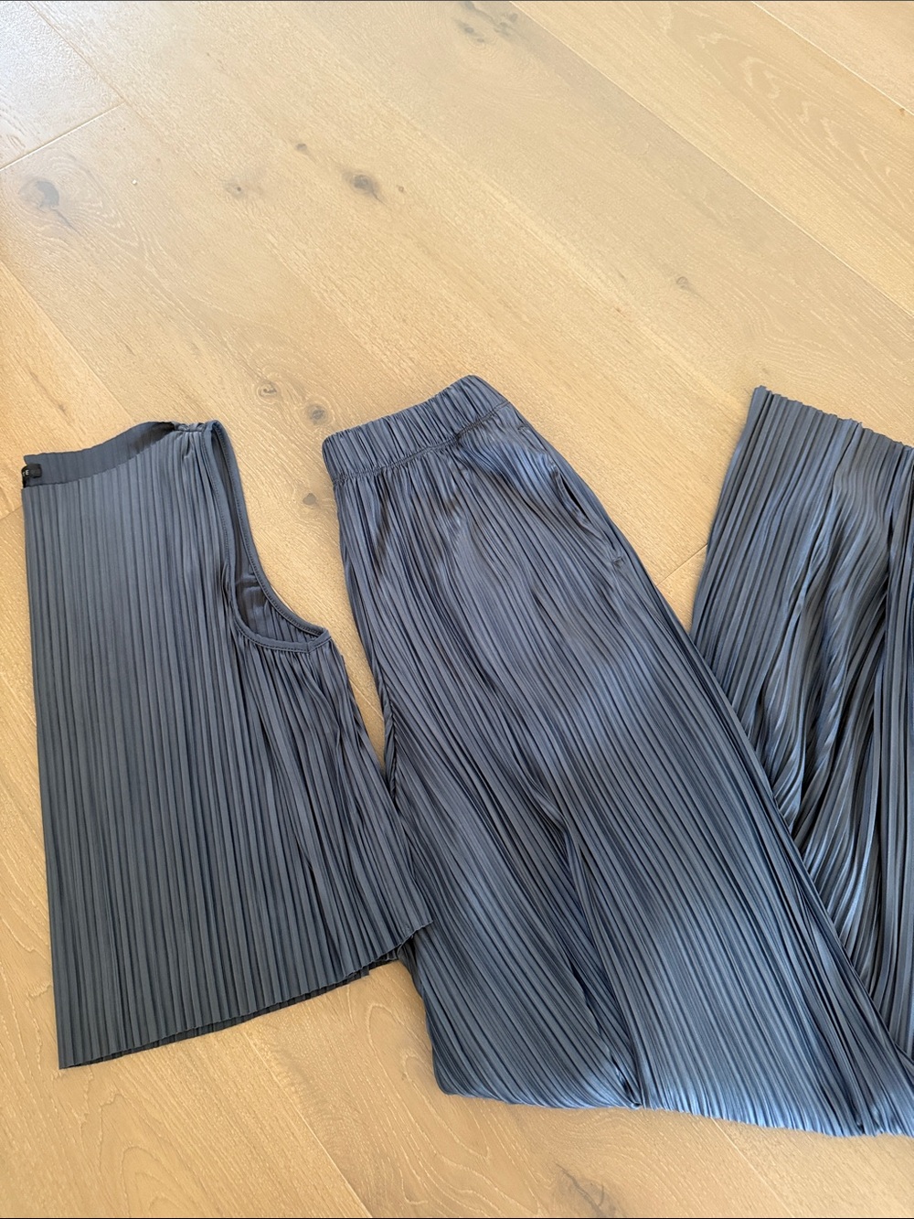 Pleated Wide-Leg Women's matching set - Blue